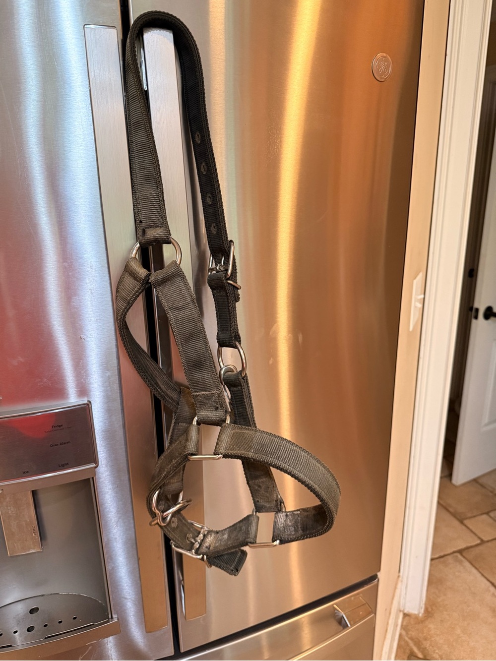 DRAFT / Oversized Black Nylon Horse Halter - Durable Stable Headcollar